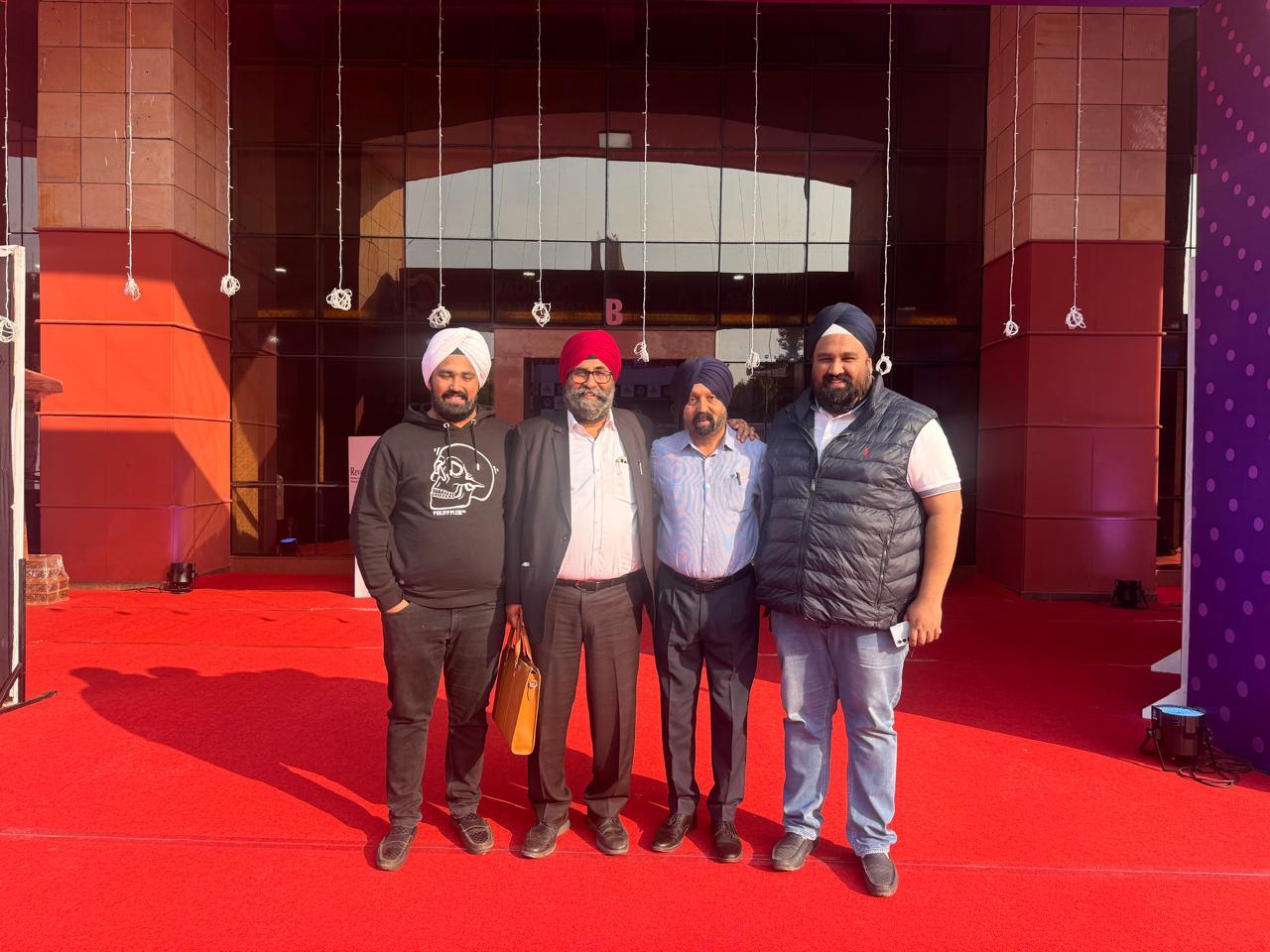 Hospitality professionals coordinating a conference lobby